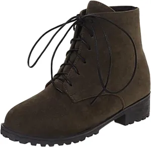 Ankle Boots for Women Womens Dress Booties Booties for Women Low Heel Work Boot Shoe Laces Men Closed Back Lightweight Breathable Pointed Toe Mid Heel Slip On