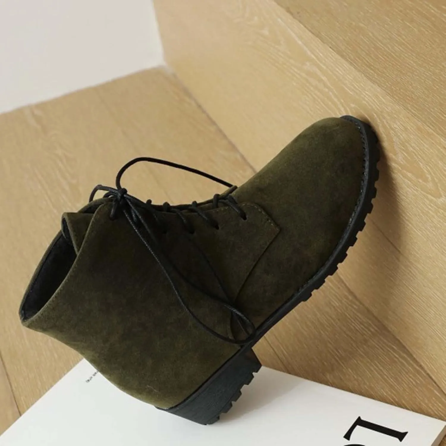 Ankle Boots for Women Womens Dress Booties Booties for Women Low Heel Work Boot Shoe Laces Men Closed Back Lightweight Breathable Pointed Toe Mid Heel Slip On