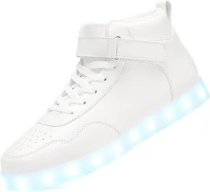 APTESOL Unisex LED Shoes High Top Light Up Sneakers for Women Men