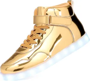 APTESOL Unisex LED Shoes High Top Light Up Sneakers for Women Men