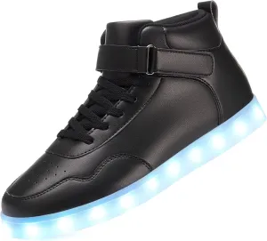 APTESOL Unisex LED Shoes High Top Light Up Sneakers for Women Men