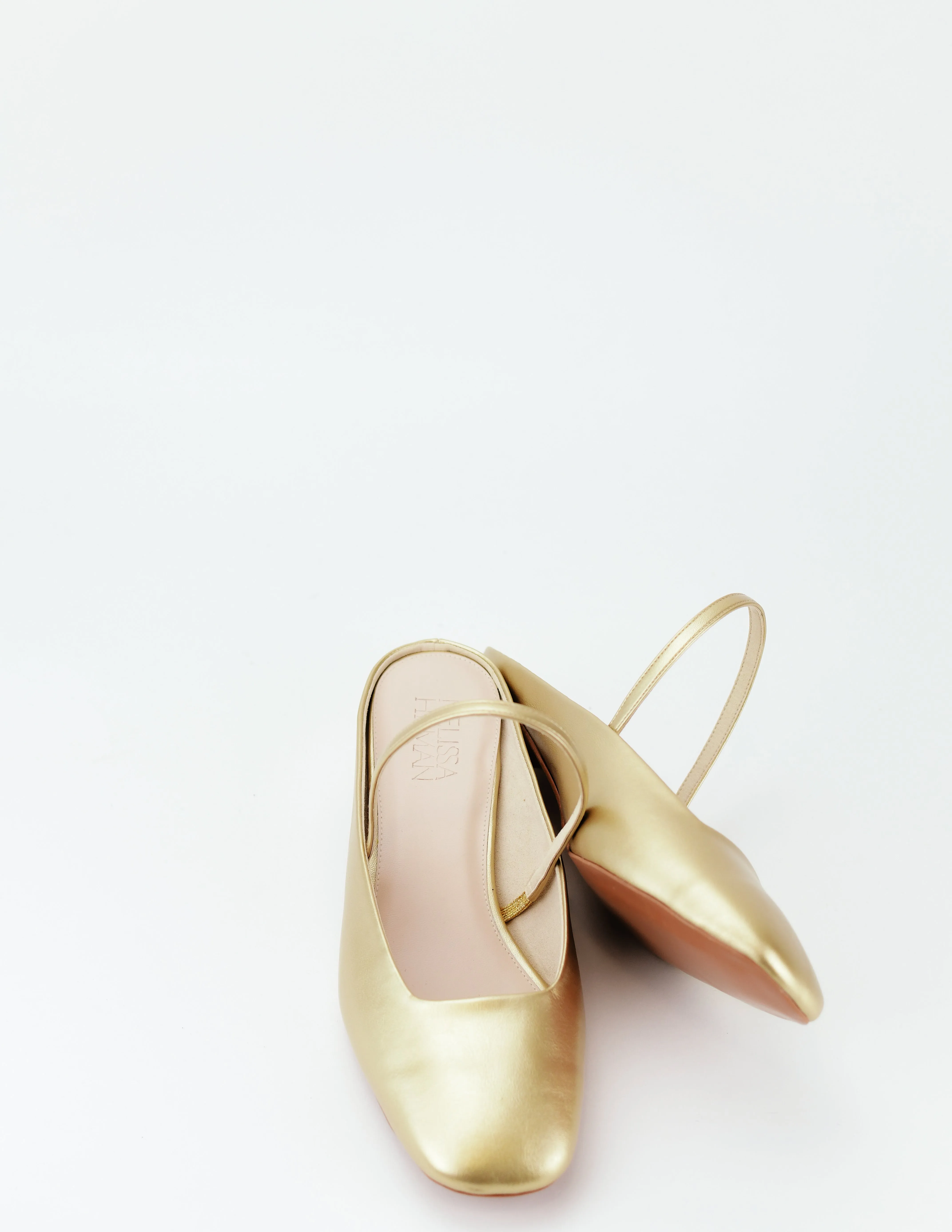 Azura Slingback Kitten Heel Mules (Gold)