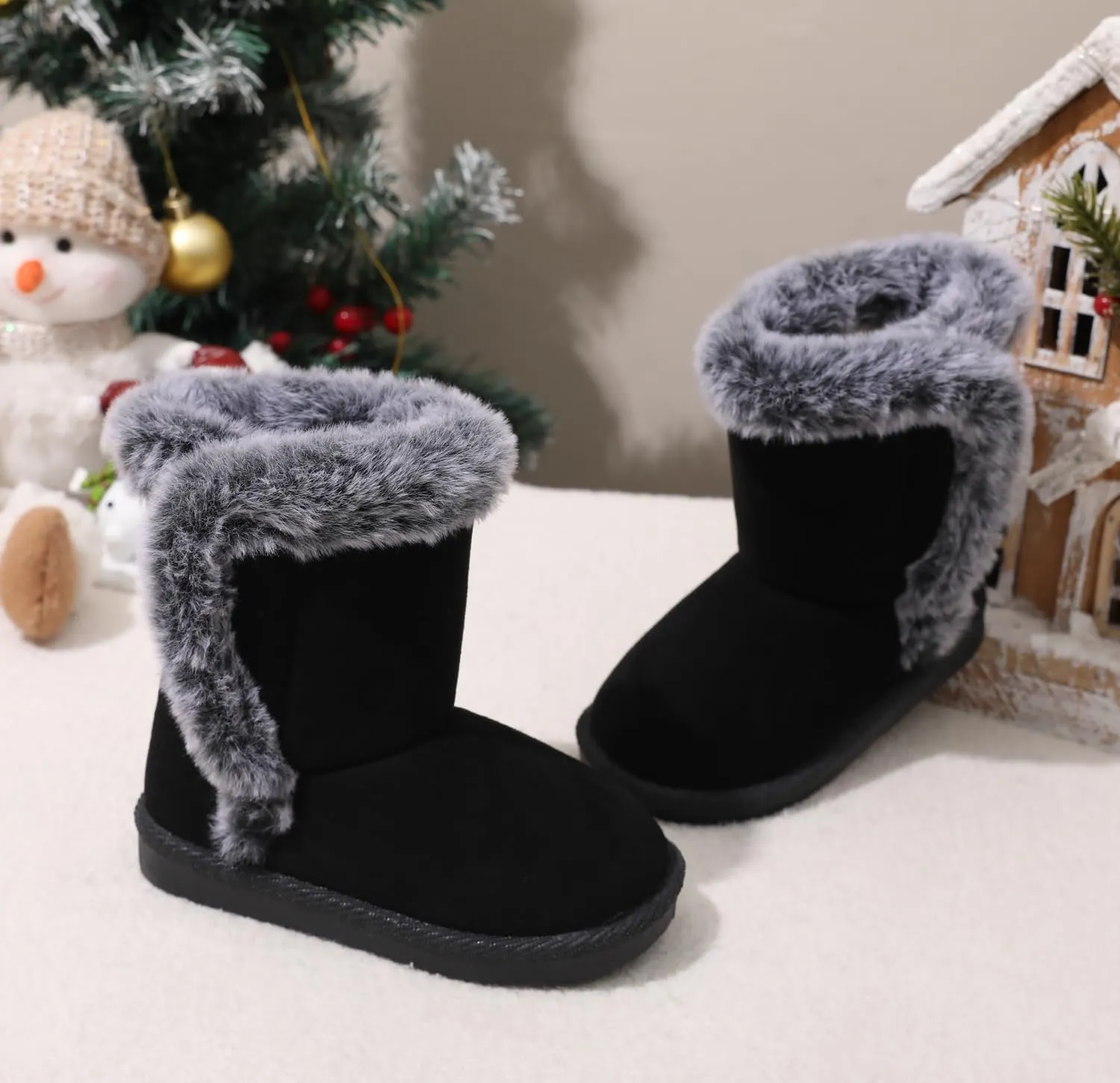 Baby Girls Winter Boots Toddler Kid Fashion Fur Lined Lightweight Warm Snow Boots for Everyday Wear