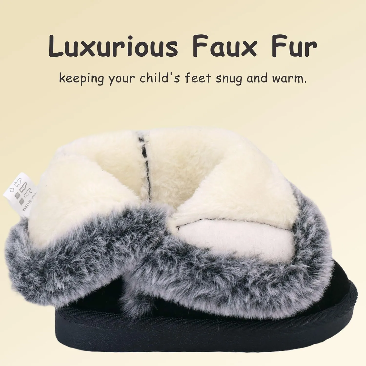 Baby Girls Winter Boots Toddler Kid Fashion Fur Lined Lightweight Warm Snow Boots for Everyday Wear