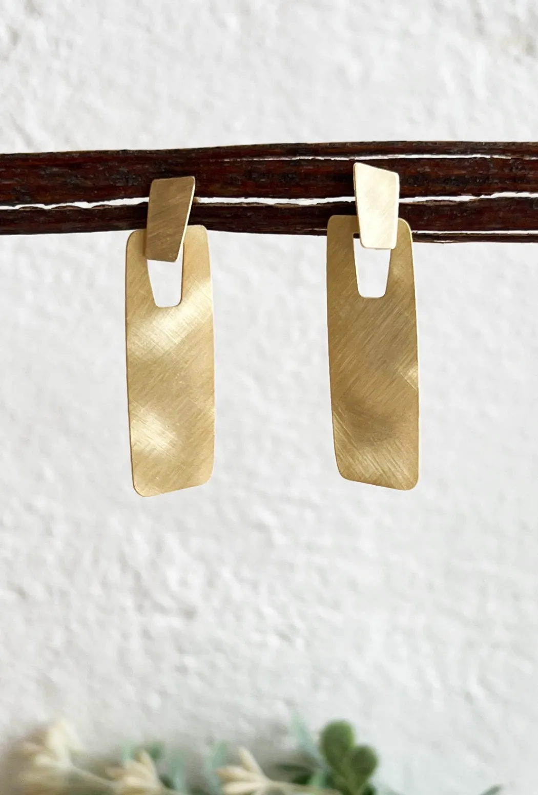 Bianca Golden Brass Earrings