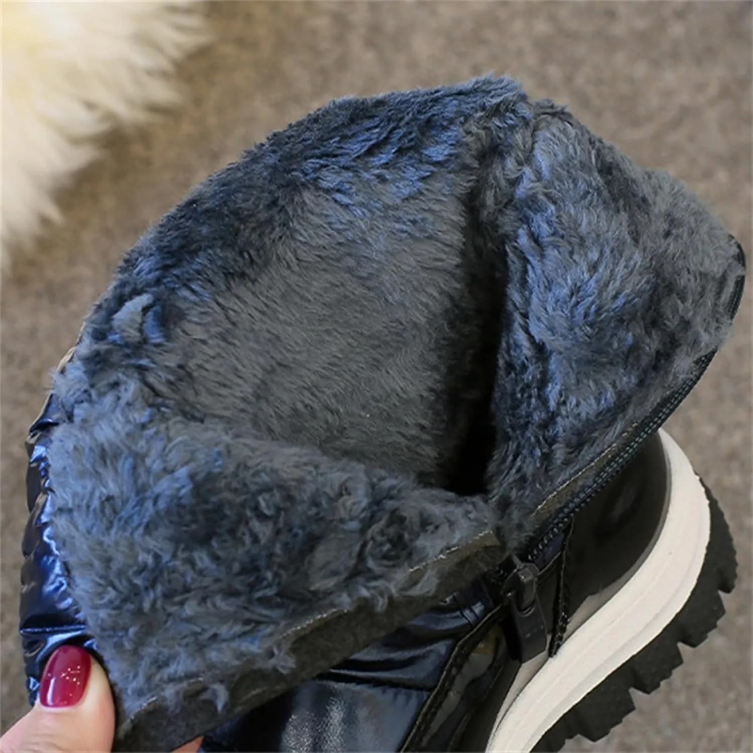 Big Kids Fashion Snow Boots Flat Thick aterproof Shoes Winter Childrens Boys Mid Length Comfy Booties Padded Chunky
