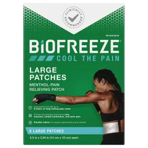 Biofreeze Pain Relief Patch, Large, 5 Patches