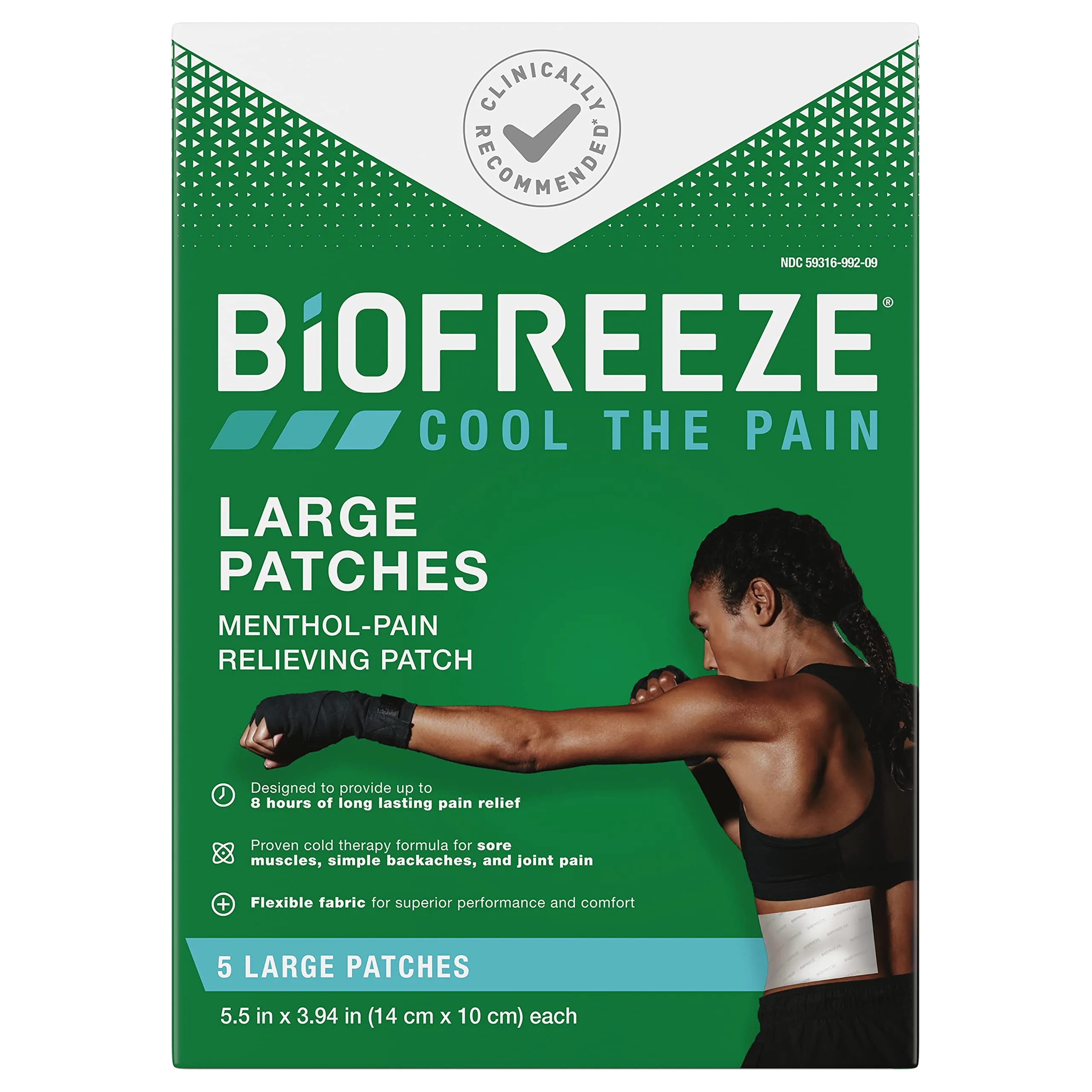 Biofreeze Pain Relief Patch, Large, 5 Patches