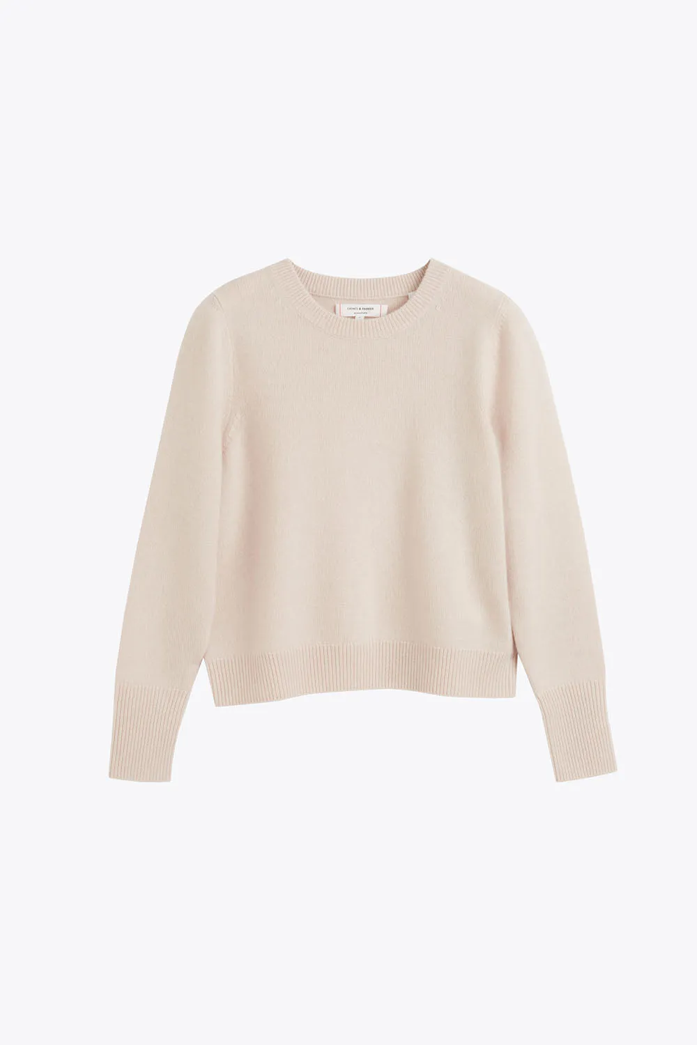 Bone Pure Cashmere Cropped Sweater
