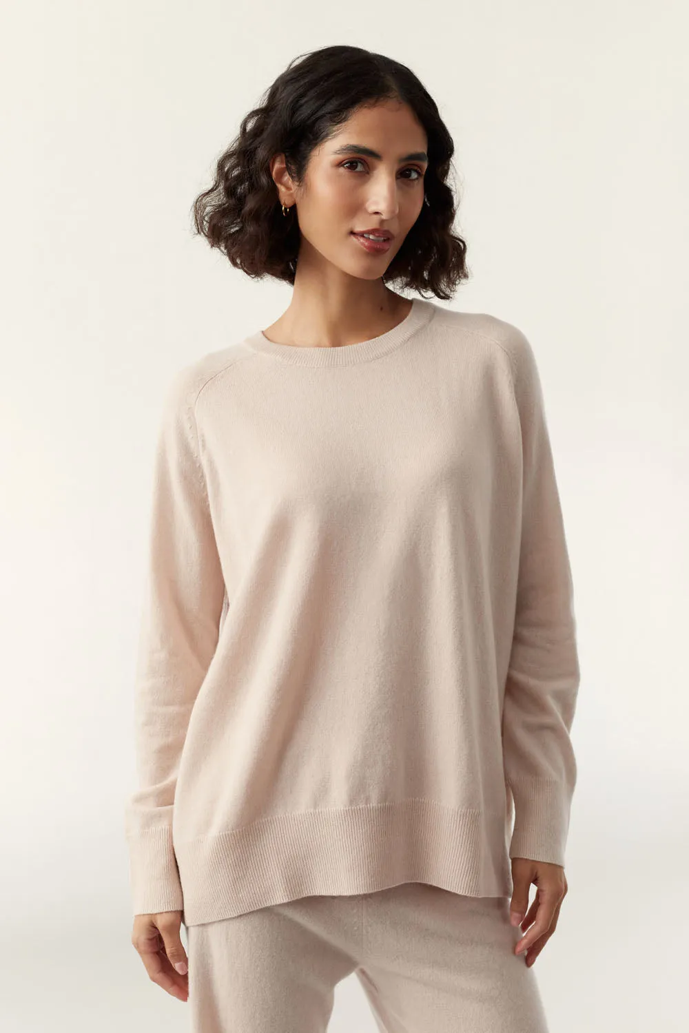 Bone Pure Cashmere Slouchy Sweater