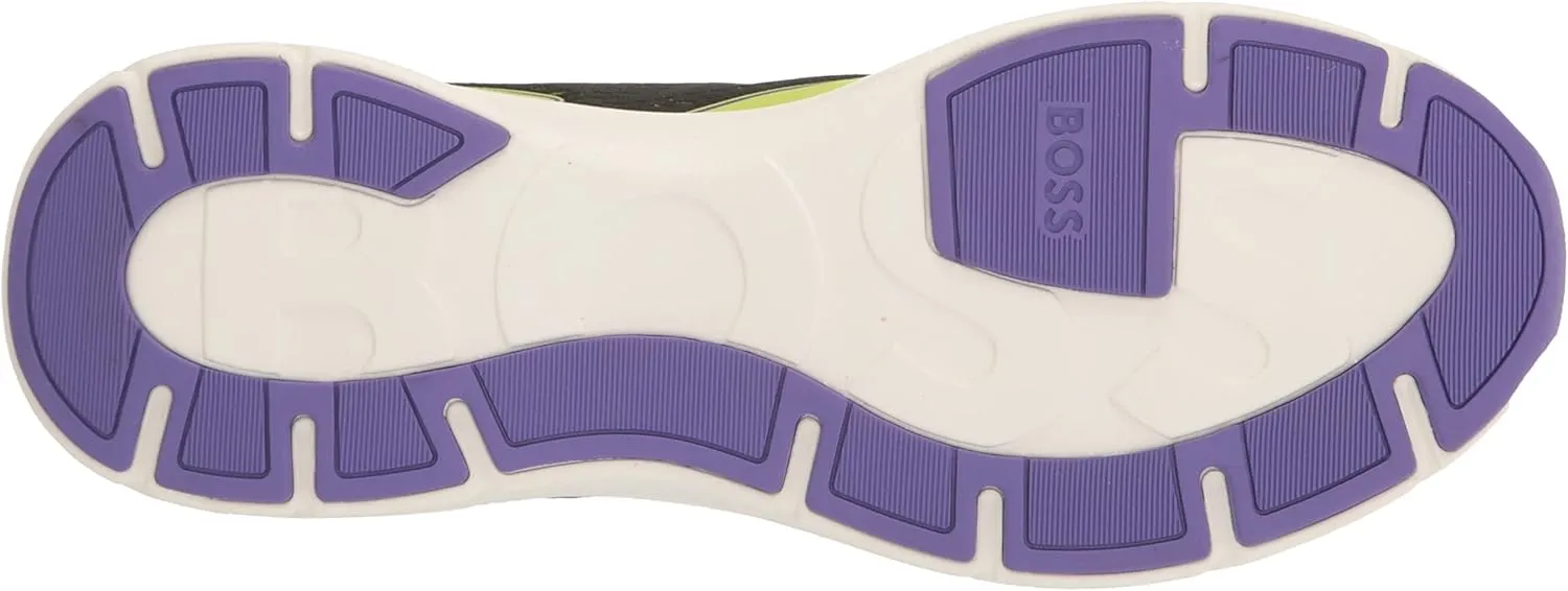 BOSS Men's Running Style Mix Materal Sneakers with Embossed Logo