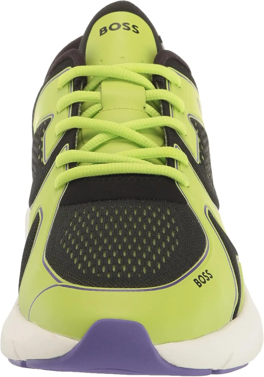 BOSS Men's Running Style Mix Materal Sneakers with Embossed Logo