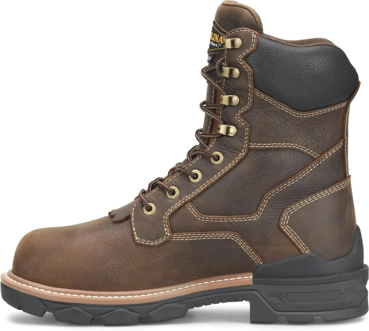 Carolina Cardinal 8" 600G Insulated Waterproof Composite Toe Work Boot for Men - Dark Coffee Leather, Slip Resistant