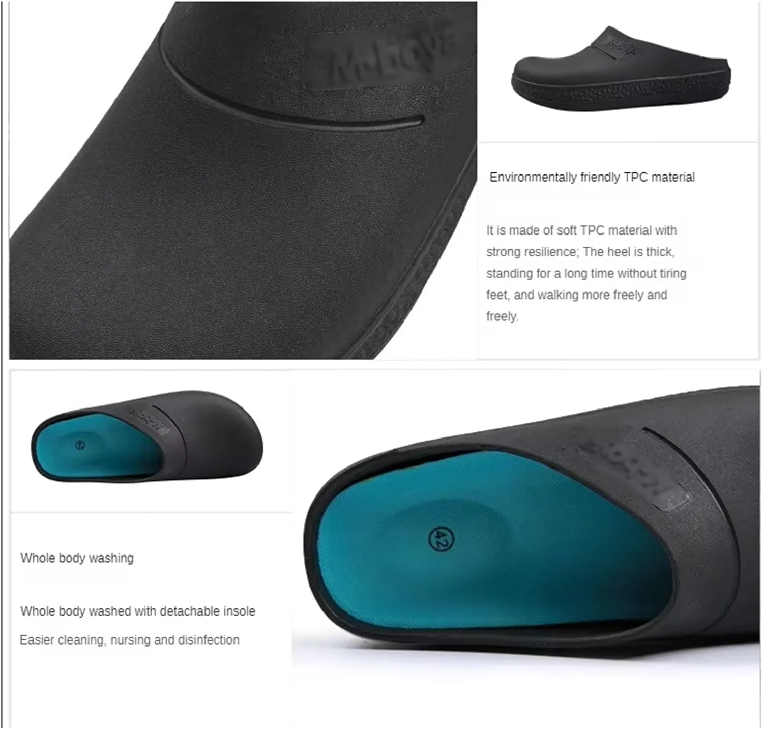 Comfortable Non Slip Chef Work Shoes, Slip on Food Service Kitchen Waterproof Oil Resistant Chef Restaurant Shoes for Men, Durable and Comfortable Breathable Sandals, for Garden, Nurse