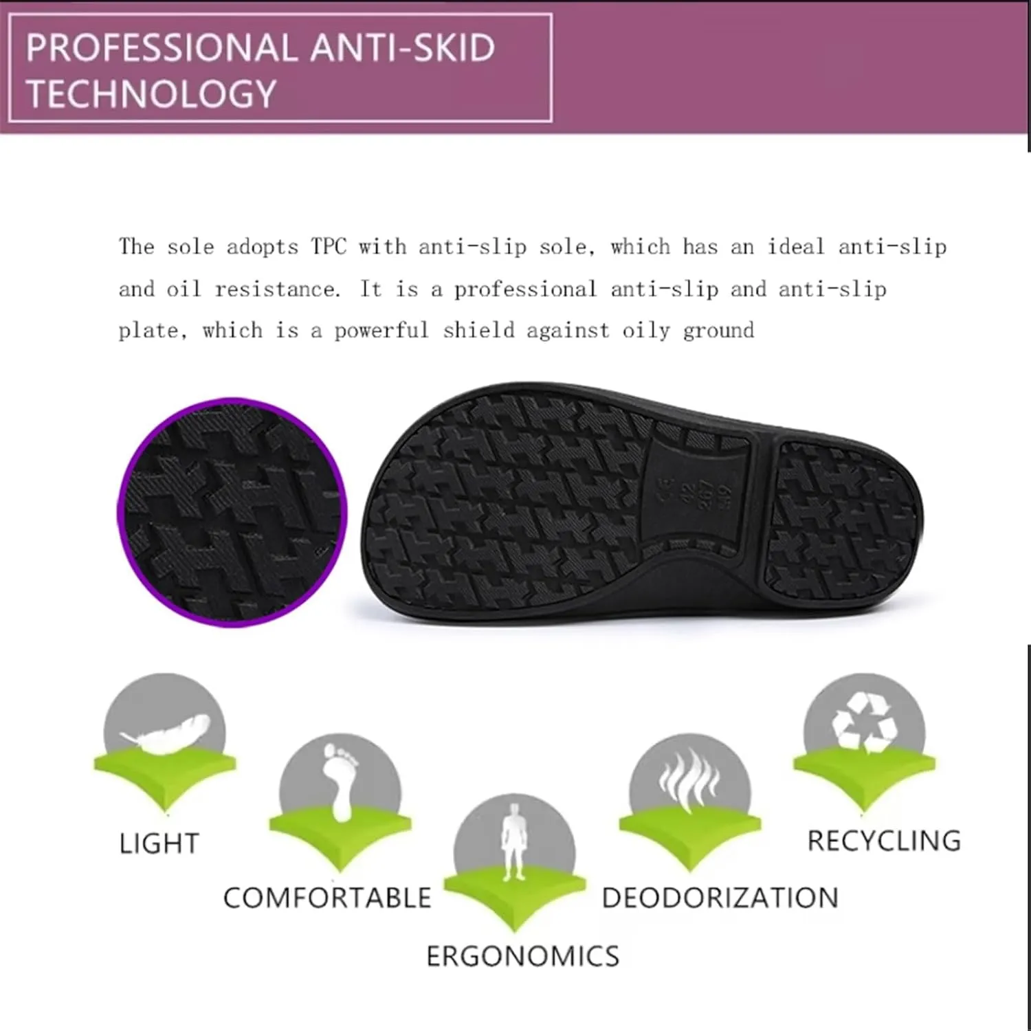 Comfortable Non Slip Chef Work Shoes, Slip on Food Service Kitchen Waterproof Oil Resistant Chef Restaurant Shoes for Men, Durable and Comfortable Breathable Sandals, for Garden, Nurse