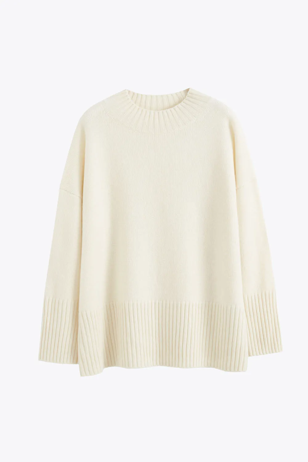 Cream Pure Cashmere Comfort Sweater
