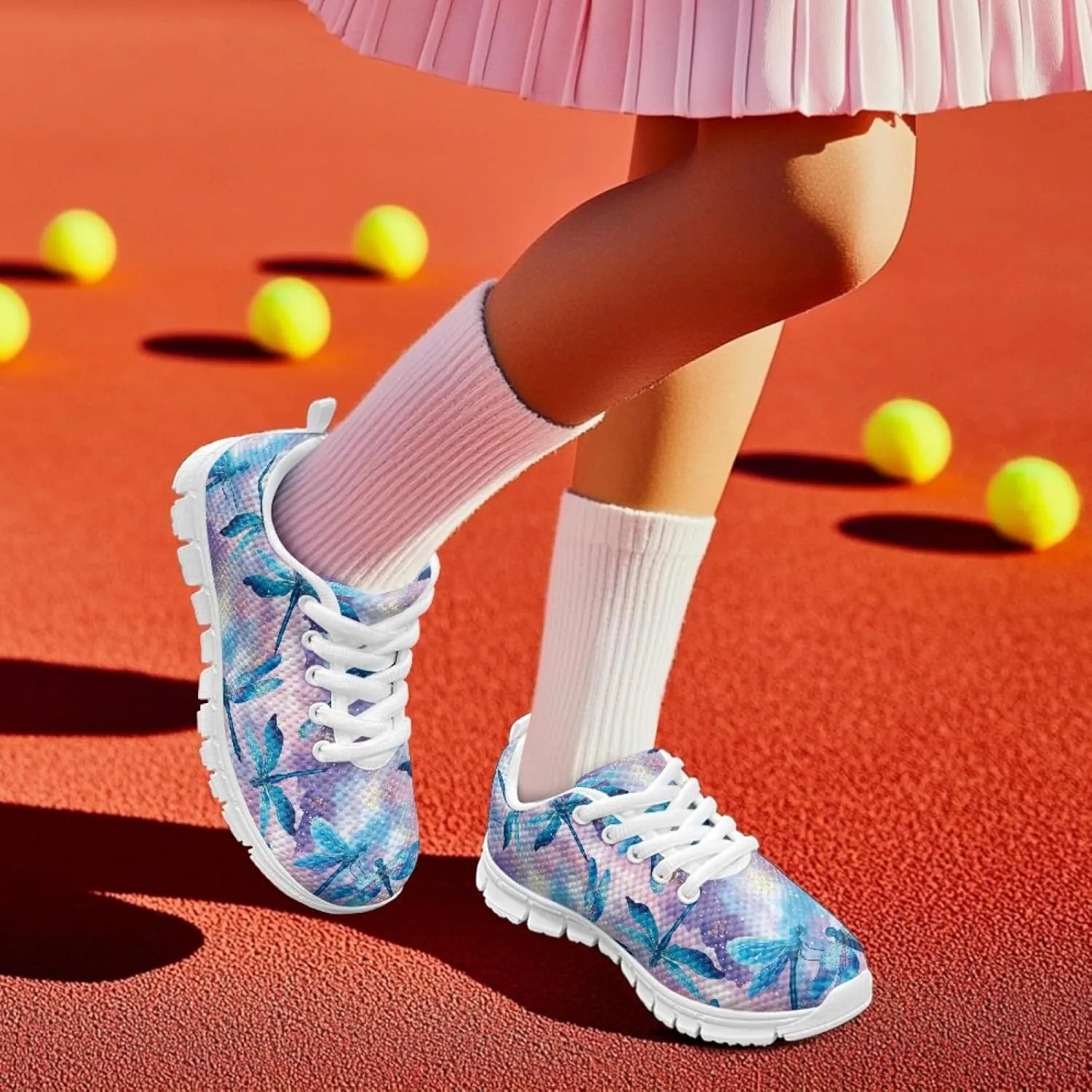 Cumagical Kids Sneakers Adjustable Lace up Breathable Running Shoes for School Sports Outdoor Play