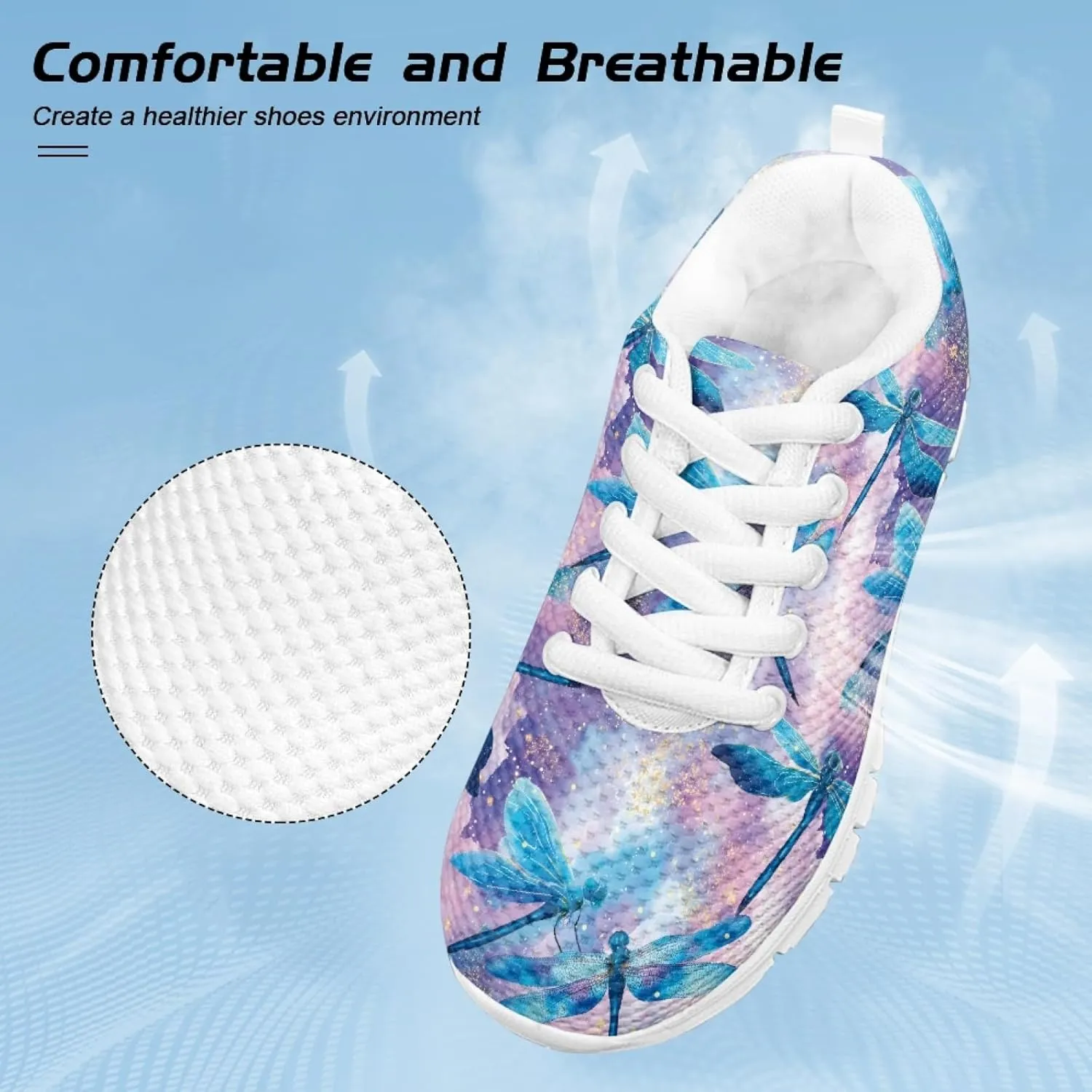 Cumagical Kids Sneakers Adjustable Lace up Breathable Running Shoes for School Sports Outdoor Play