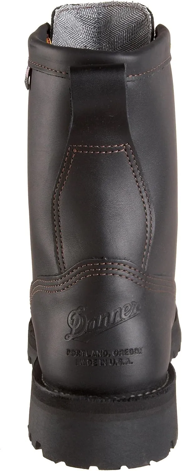 Danner Rain Forest 8 Waterproof Work Boots for Men - Full-Grain Leather with Breathable Gore-Tex, Comfort Footbed & Traction Heel Outsole, EH Rated