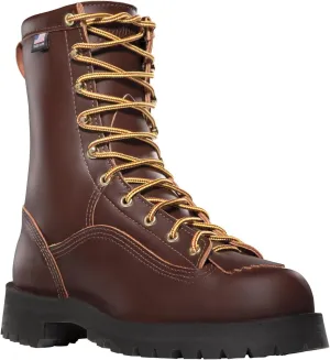 Danner Rain Forest 8 Waterproof Work Boots for Men - Full-Grain Leather with Breathable Gore-Tex, Comfort Footbed & Traction Heel Outsole, EH Rated