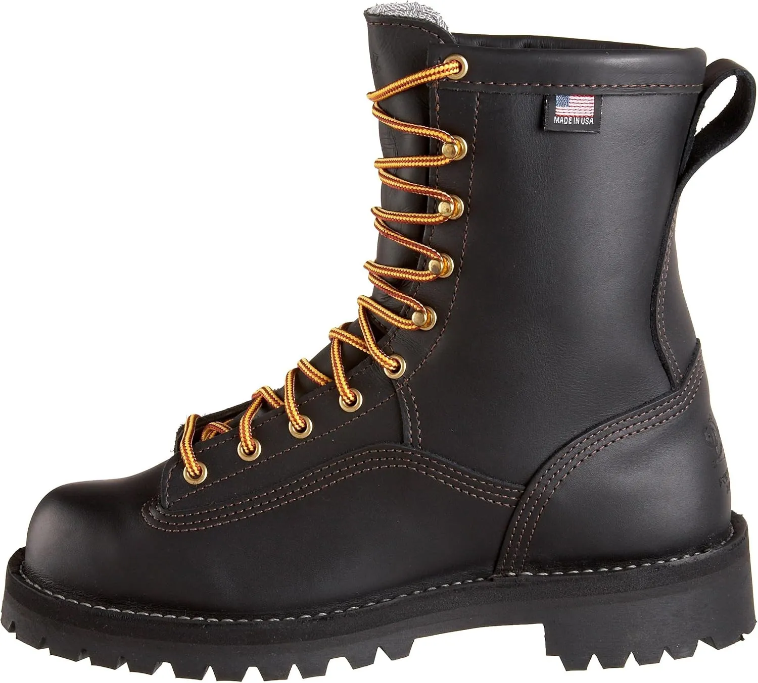 Danner Rain Forest 8 Waterproof Work Boots for Men - Full-Grain Leather with Breathable Gore-Tex, Comfort Footbed & Traction Heel Outsole, EH Rated