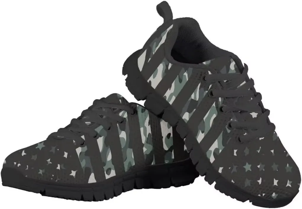 Dolyues Pink Leopard Kids Shoes Black Sloe Breathe Comfortable Girls Shoes Size 11.5