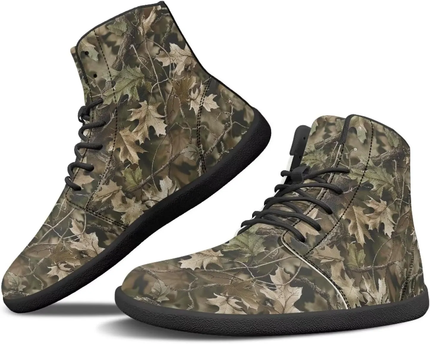 Doojoayie High Top Shoes for Men Wide Width PU Leather Shoes Emerging Adult