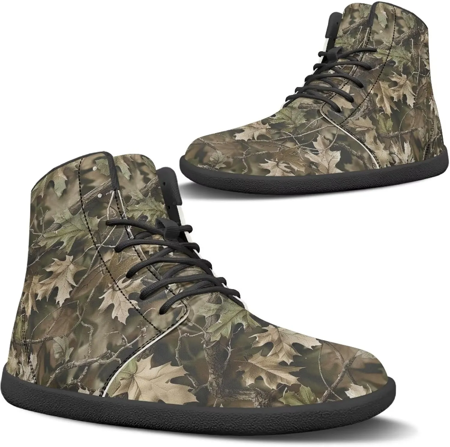 Doojoayie High Top Shoes for Men Wide Width PU Leather Shoes Emerging Adult