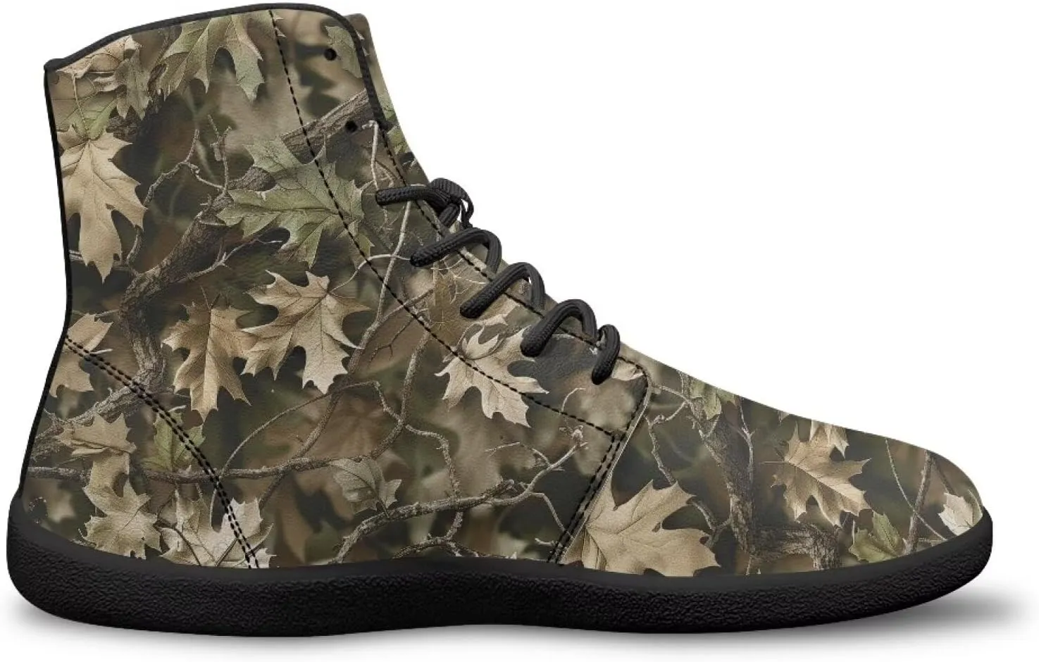 Doojoayie High Top Shoes for Men Wide Width PU Leather Shoes Emerging Adult
