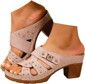 Fashion Low Heel Sandals for Women Fashion Wedding Party Evening Prom Pump Low Block Chunky Bridesmaid Shoes