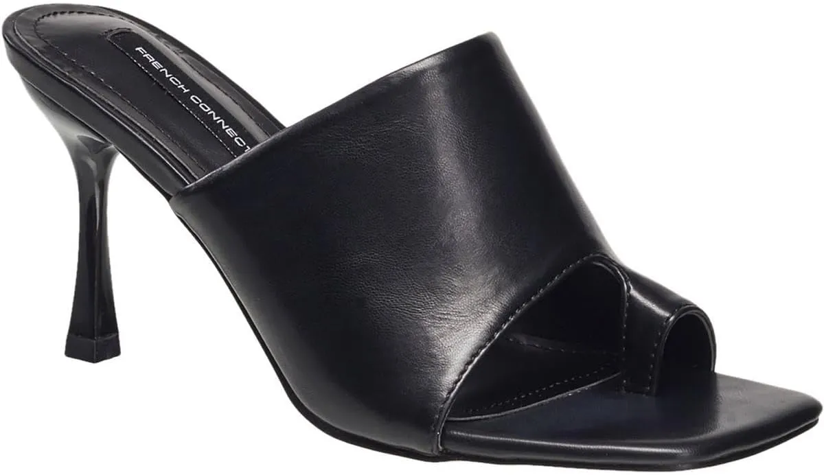 French Connection Womens Toe Loop Vegan Leather Mules
