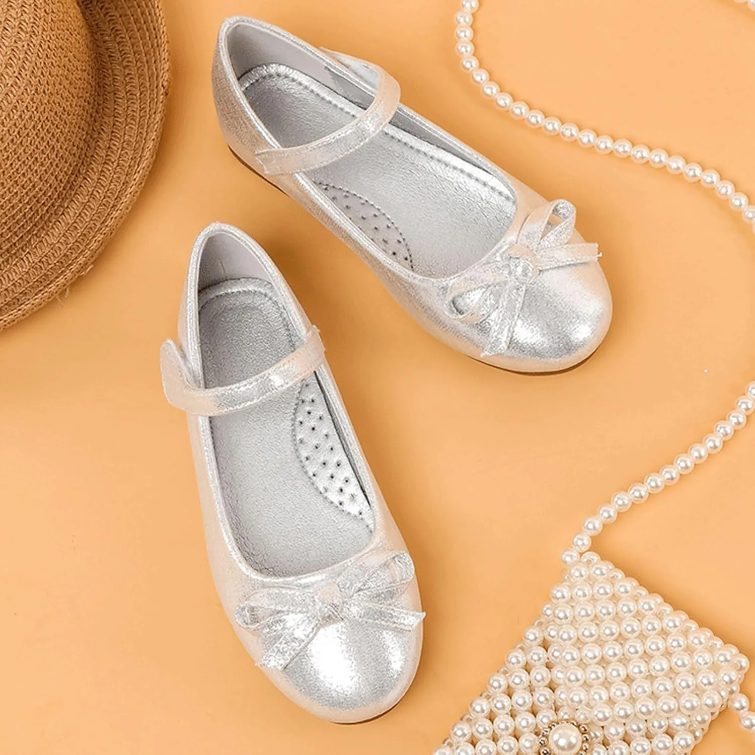 Girls Kids Loafers Sandals Leather Soft Sole Slide Shoes Toddler Summer Casual Bow Beach Soft Dress Dance Shoes Comfy