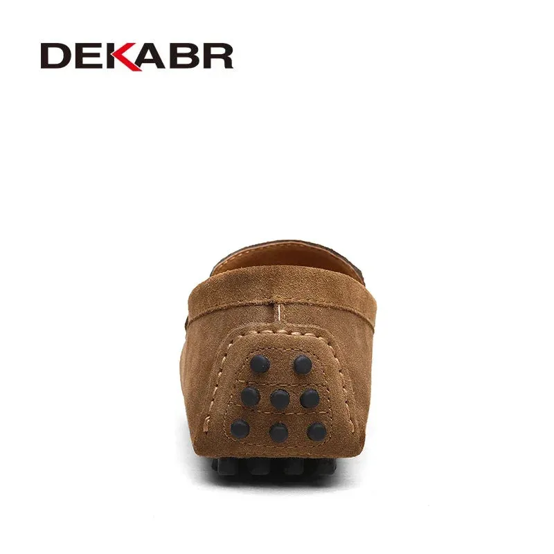 High Quality Genuine Leather Men Loafers Soft Moccasins Large Size Warm Flat Driving Shoes for Spring Autumn