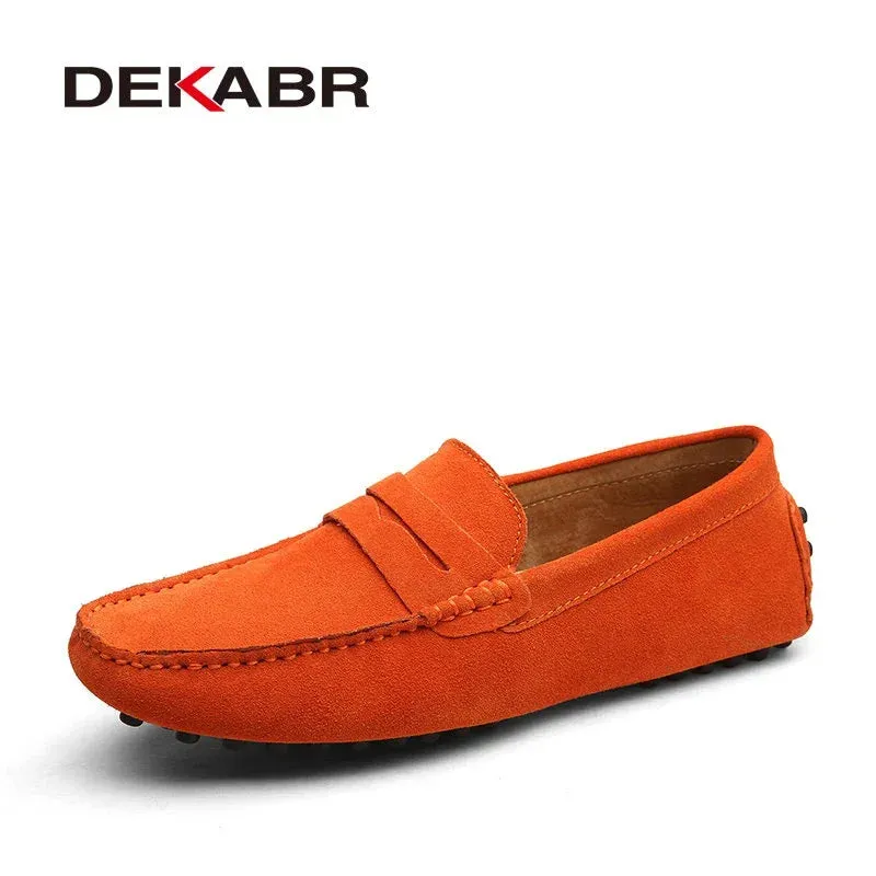 High Quality Genuine Leather Men Loafers Soft Moccasins Large Size Warm Flat Driving Shoes for Spring Autumn