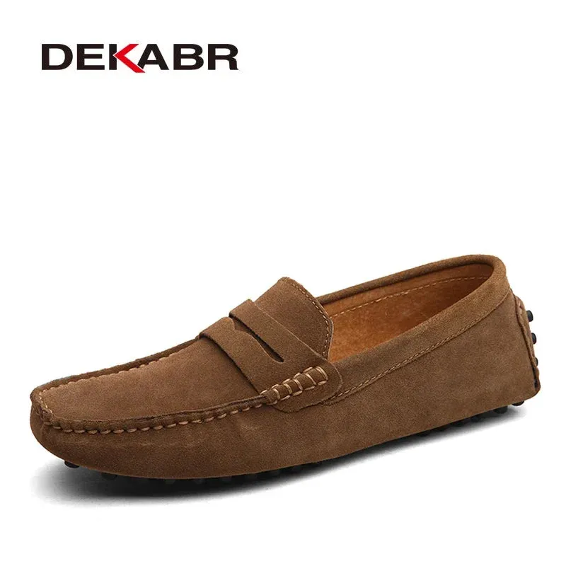 High Quality Genuine Leather Men Loafers Soft Moccasins Large Size Warm Flat Driving Shoes for Spring Autumn