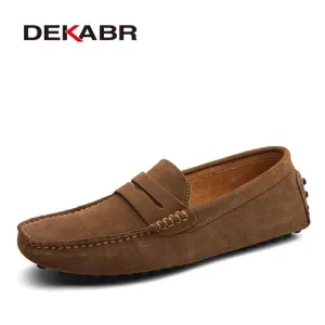 High Quality Genuine Leather Men Loafers Soft Moccasins Large Size Warm Flat Driving Shoes for Spring Autumn