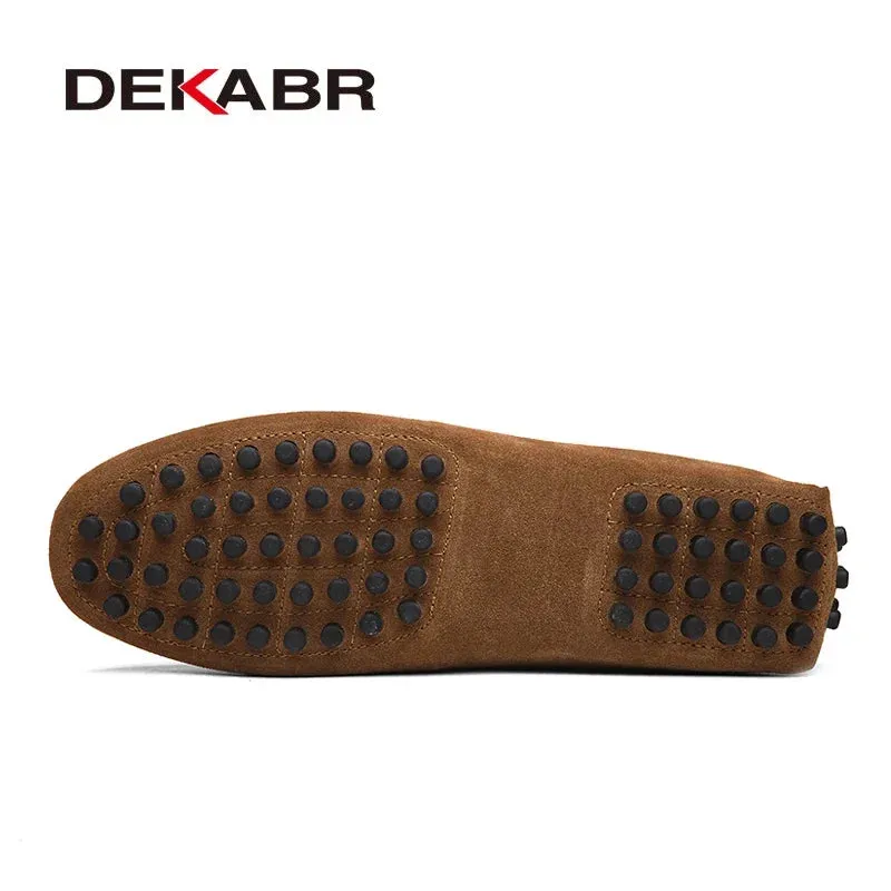 High Quality Genuine Leather Men Loafers Soft Moccasins Large Size Warm Flat Driving Shoes for Spring Autumn