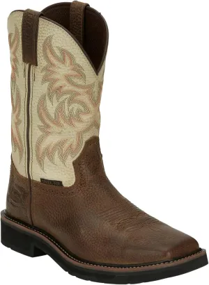 Justin Men's Driller Western Work Boot Steel Toe Dark Brown 9 D