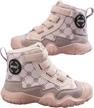 Kids Snow Boots for Girls Boys Comfy Warm Fr Lined Winter Boots Lightweight Slip On Cotton Fuzzy Running Shoes
