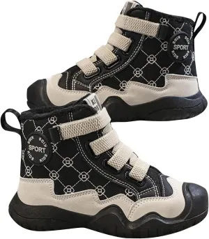 Kids Snow Boots for Girls Boys Comfy Warm Fr Lined Winter Boots Lightweight Slip On Cotton Fuzzy Running Shoes