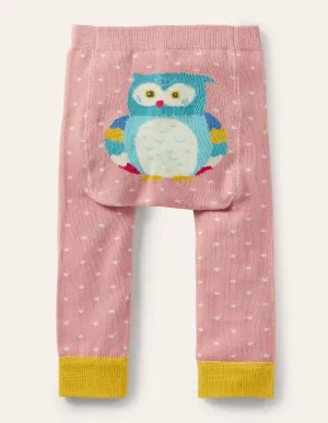 Knitted Leggings-Formica Pink Owl