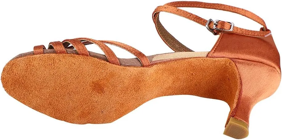 Latin Dance Shoes, Soft Comfortable Ballroom Dance Shoes Non Slip Women Salsa Latin Dancing Practice Shoes with 7cm Heel