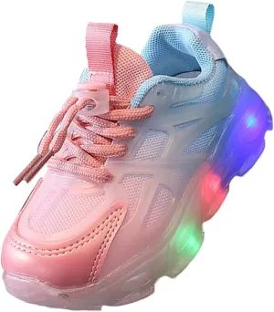 Little Boys Girls Light Up Shoes Breathable Lightweight Comfy Soft Running Tennis Kid Running Shoes Girls Size 13