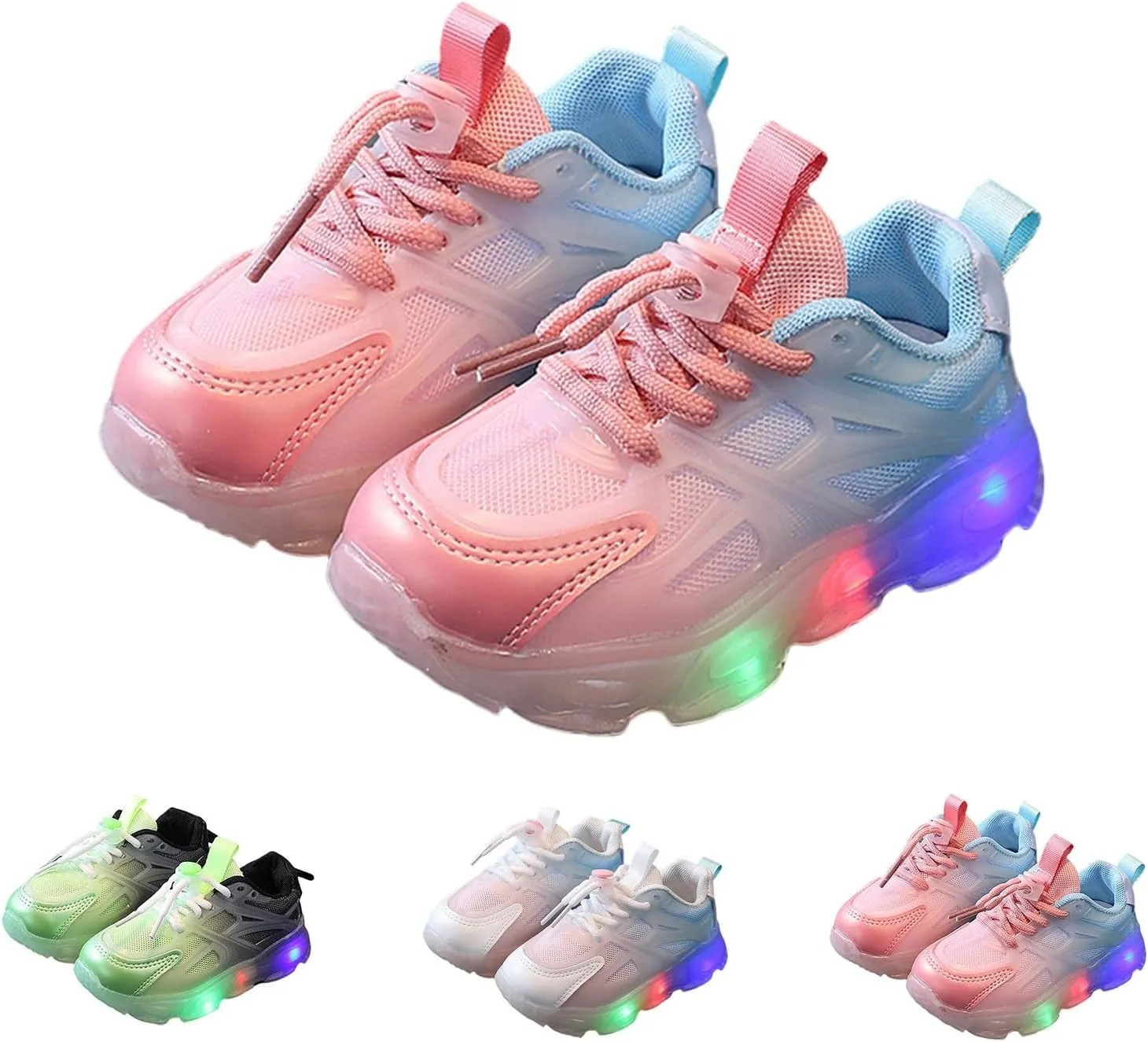 Little Boys Girls Light Up Shoes Breathable Lightweight Comfy Soft Running Tennis Kid Running Shoes Girls Size 13