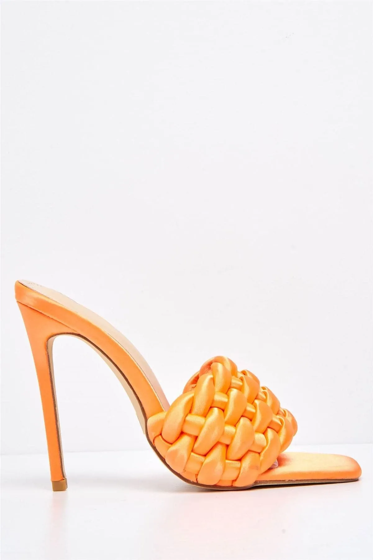 Lucca Plaited Band Square-toe Mule in Orange