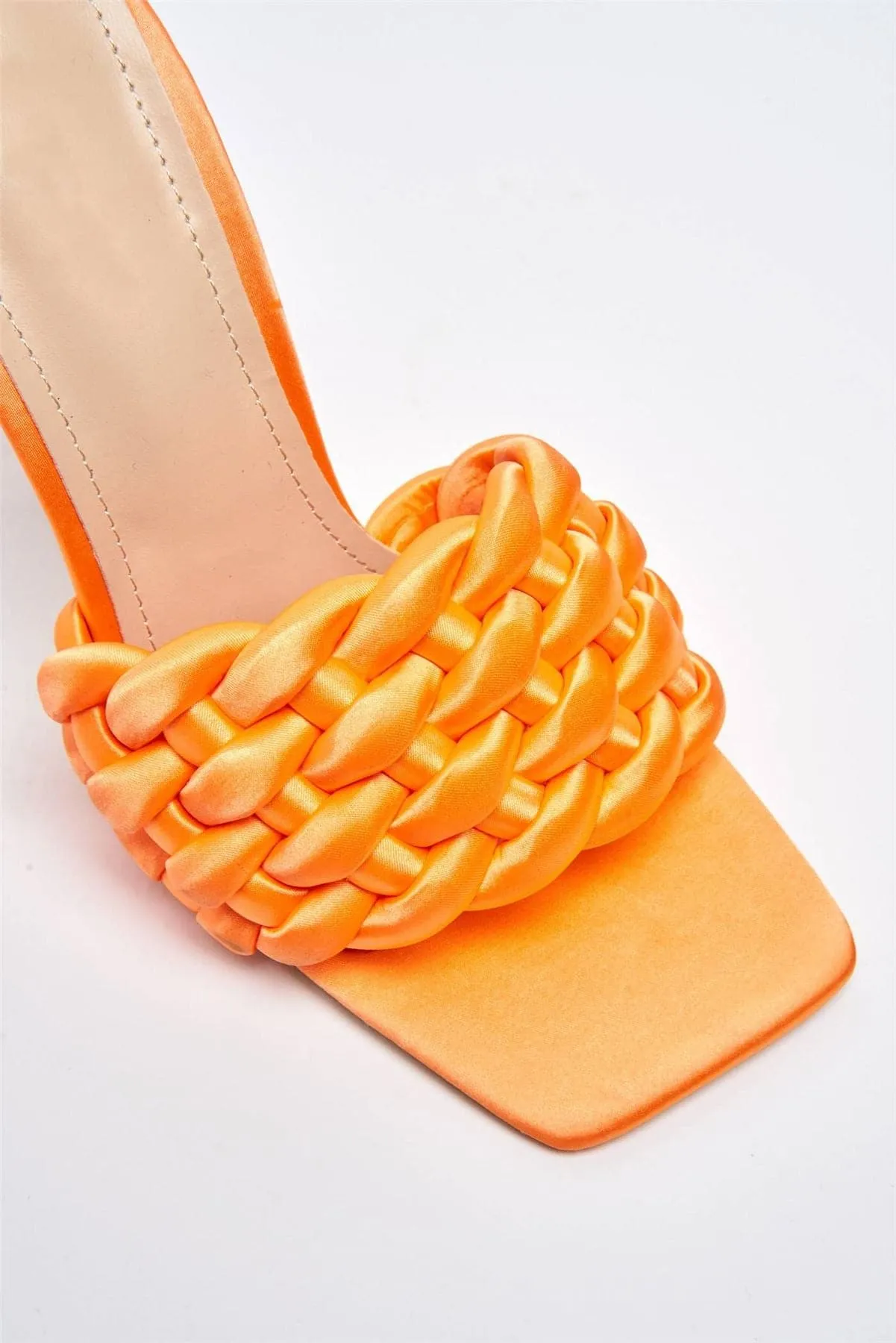 Lucca Plaited Band Square-toe Mule in Orange