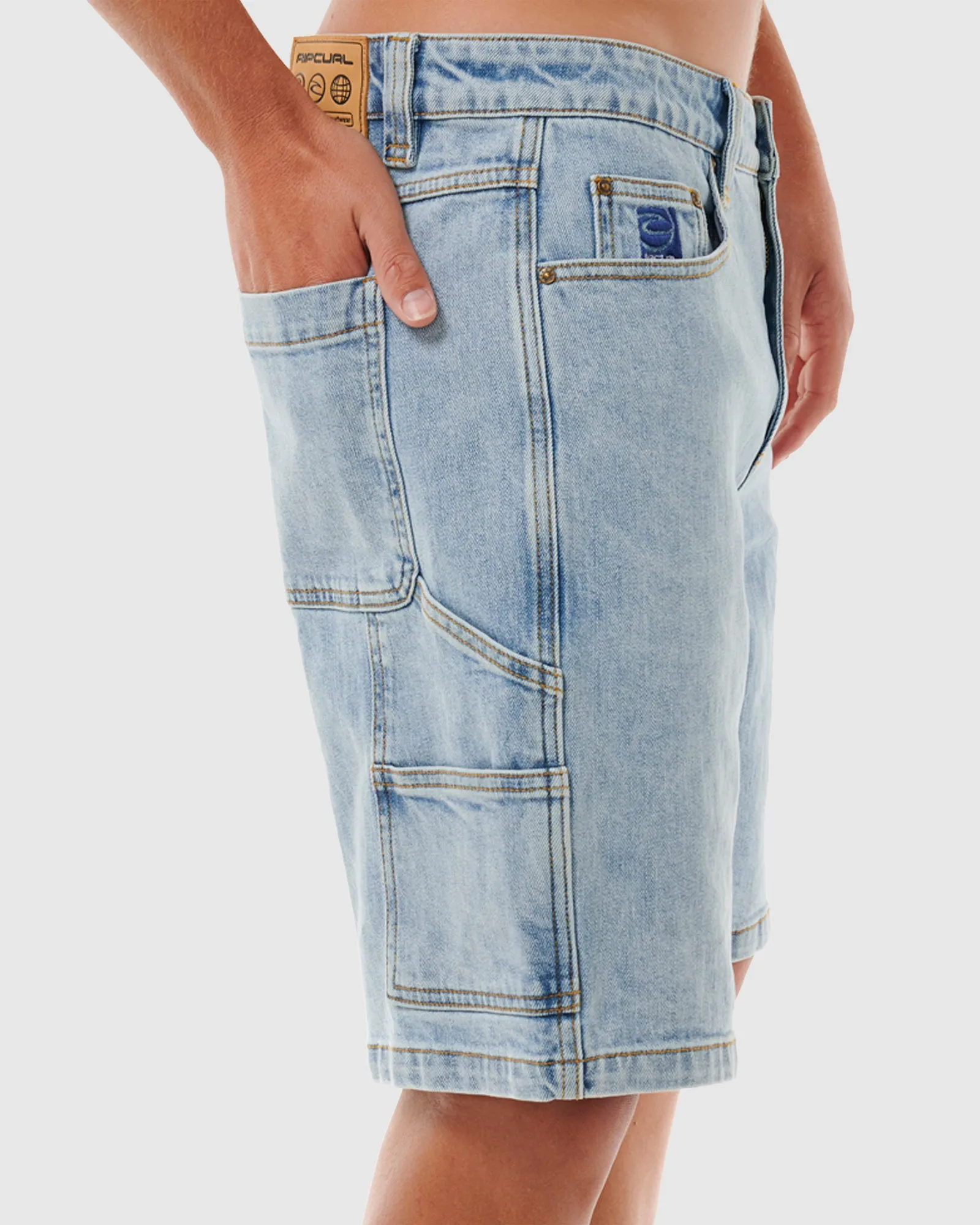 MENS DOSED DENIM WALK SHORTS