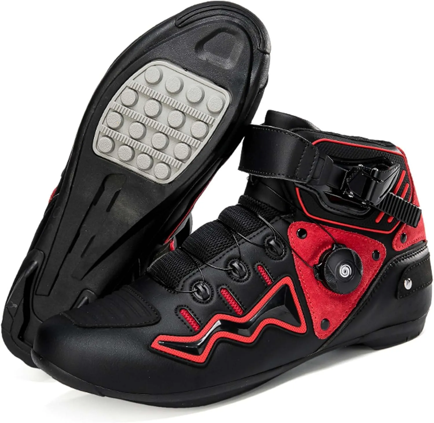 Mens Fashion Motorcycle/Motorbike Boots Crash Protection Stylish short Ankle Racing Adventure Off Road Touring Sports Safety Shoes Reinforced Street Riding Shoes Ankle Support, Anti-Slip Sole
