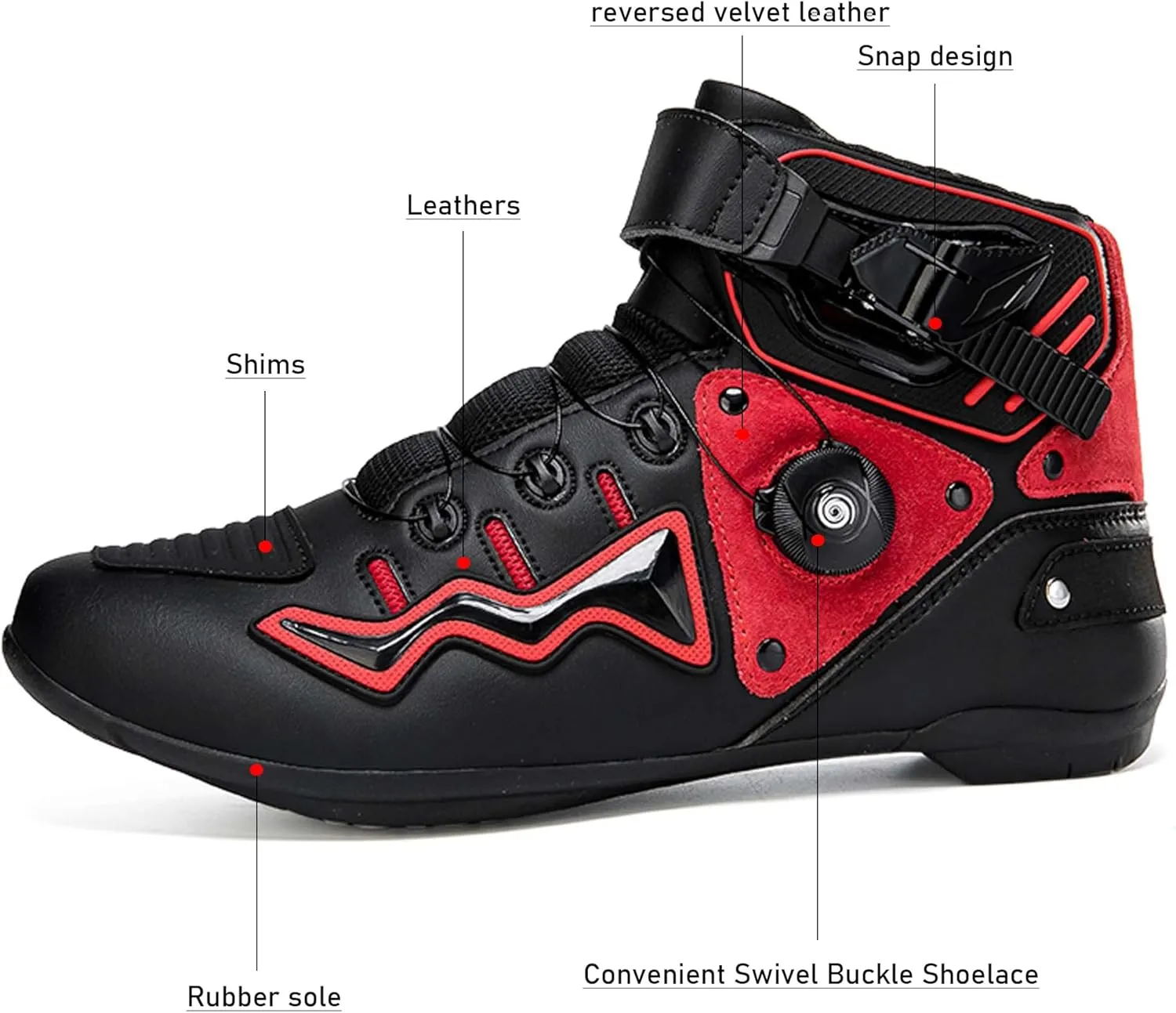 Mens Fashion Motorcycle/Motorbike Boots Crash Protection Stylish short Ankle Racing Adventure Off Road Touring Sports Safety Shoes Reinforced Street Riding Shoes Ankle Support, Anti-Slip Sole