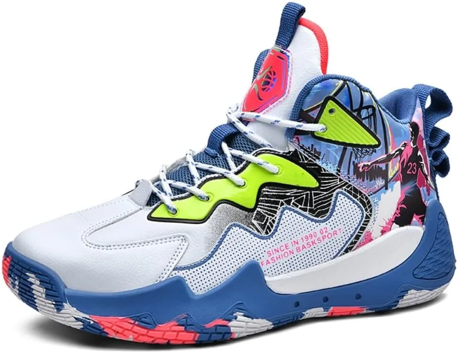 Men's High Top Basketball Shoes Fashion Running Sneakers Non Slip Training Athletic Shoes